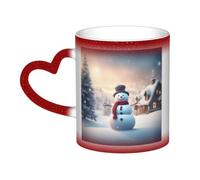 pojknbv Merry Christmas Cute Snowman Print Starry Sky Color Changing Mug Heat Sensitive Ceramic Coffee Tea Home Office Mugs