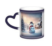 pojknbv Merry Christmas Cute Snowman Print Starry Sky Color Changing Mug Heat Sensitive Ceramic Coffee Tea Home Office Mugs