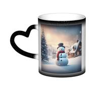pojknbv Merry Christmas Cute Snowman Print Starry Sky Color Changing Mug Heat Sensitive Ceramic Coffee Tea Home Office Mugs