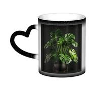 pojknbv Monstera Deliciosa Banana Palm Print Starry Sky Color Changing Mug Heat Sensitive Ceramic Coffee Tea Home Office Mugs