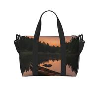 pojknbv Moonlit Canoe Allagash River Print Versatile Hand Travel Bag Business Weekend Tote Shoulder Handbag Daily Accessory