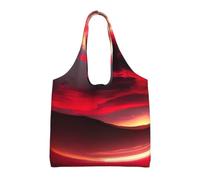 pojknbv Red Sky At Night Starry Print Extra-Large Canvas Tote Bag Reusable Daily Shopping Beach Travel Weekend Getaways