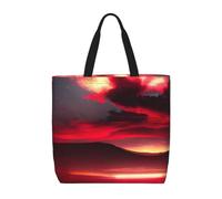 pojknbv Red Sky At Night Starry Print Extra Large Organizer Bag Lightweight Reusable Shoulder Tote Shopping Travel Beach