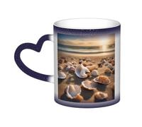 pojknbv Seashell Landscape On The Beach Print Starry Sky Color Changing Mug Heat Sensitive Ceramic Coffee Tea Home Office Mugs