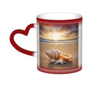 pojknbv Seashell Landscape On The Beach Print Starry Sky Color Changing Mug Heat Sensitive Ceramic Coffee Tea Home Office Mugs