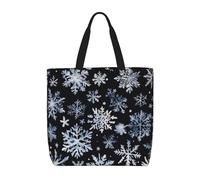 pojknbv Snowman Stars And Snowflakes Print Extra Large Organizer Bag Lightweight Reusable Shoulder Tote Shopping Travel Beach