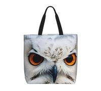 pojknbv Snowy Owl Eyes Print Extra Large Organizer Bag Lightweight Reusable Shoulder Tote Shopping Travel Beach