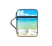 pojknbv Starfish Beach Sea Palms Print Bible Storage Bag Scripture Holder Religious Church Accessory Travel Devotional
