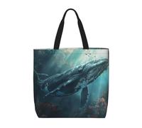 pojknbv Undersea Whale Print Extra Large Organizer Bag Lightweight Reusable Shoulder Tote Shopping Travel Beach