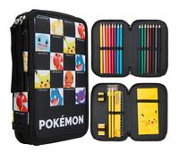 Pok?mon Pencil Case for Kids Teen Filled with Anime School Supplies Stationery Set Pikachu Pen Case Multiple Compartments Drawing Writing Colouring