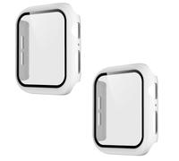 Pokanic- Apple Watch Hard Glass Film Case Full Cover Wireless Charge Ultra Light Weight Scratch Resistant Protective Screen Case HD Clear Compatible with Apple Watch 5 4 3 2 1 Series (White, 38mm)