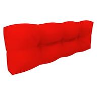 POKAR Euro Pallet Pillow Waterproof - 1x Back Cushion 120x40cm, Cold Foam, Removable Covers, Home and Garden Furniture, for Summer House Sofa, without Pallets, Red