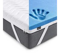 POKAR Mattress Topper 110x180 cm Small Double | Viscoelastic Memory Foam 5 cm Contouring | Topper for Bed, Guest Room and Sofa Bed | Removable Washable Cover, Non Slip Base | OEKO-TEX | Made in EU