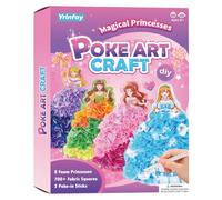 Poke-in Art and Crafts kit for Kids, DIY 8 Magical Princesses & 6 Accessories, Pretty Princess Game Toys for Girl 4-6 6-8 8-12, Gifts for Boys & Girls Ages 4 5 6 7 8 9 10 11 12 Years Old