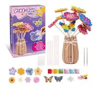 Poke in Art Flower Craft Kits for Kids, Arts and Crafts for Kids, Gifts for 5 6 7 8 9 10 Year Old, Bouquet Craft Kit, Flowers Butterflies Present Activity Party Toys, Creative Girls Birthday Gifts