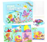 Poke-in Craft and Art Kit for Kids,Animals Theme,Mess Free Kids'Paper Craft Kits,Arts and Crafts for Kids,Art Activity Birthday Gift Ideas for Children,DIY Presents,Toys for Girls & Boys Ages 4-10+