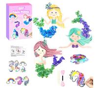 Poke in Fun Art Fabric Craft, Arts and Crafts for Kids,DIY Craft Kits,Create Mess Free Craft,Art Activity Birthday Gift Ideas for Children,Rainbow Toys for Girls and Boys Ages 4 5 6 7 8+