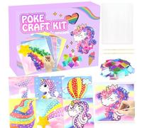Poke-in Fun Art Fabric Craft,Magical Dream Decor,Mess Free Kids'Paper Craft Kits,Arts and Crafts for Kids,DIY Art Activity Birthday Gift Ideas for Children,DIY Presents,Toys for Girls &Boys Ages 4-10+