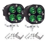 POKEAT 3" Led Spotlight Running Lights 40W Watertight Square Headlight Fog Lights for Car Motorcycle Suv Truck 2Pcs,Green Light