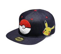 Pokeball Denim Snapback Baseball Cap, Unisex, Blue (NH005405POK) Pokemon Multi One Size