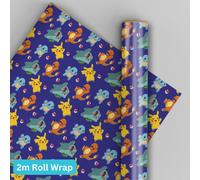 Pokemon Wrapping Paper 2M Roll Wrap Pokemon Blue Gift Wrap