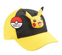 Pokemon 3D Baseball Caps for Kids & Boys, Adjustable Lightweight Pikachu Bulbasaur Cotton Body Hats, Anime Gifts for Him (4-12 Years, Yellow Pikachu)