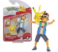 Pokémon 4.5-Inch Feature Battle Action Figure, Features Ash and Launch into Action 2-Inch Pikachu