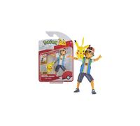 Pokemon 4.5-Inch Feature Battle Action Figure, Features Ash and Launch into Action 2-Inch PikachuFig Ash and Pikachu, red