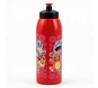 Pokemon 900ml Kids Sports Water Bottle with Pull Top Spout - Large Red Pikachu, Charmander, Bulbasaur, Squirtle & Eevee Drinks Bottle for School & Sports