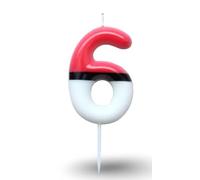 Pokemon Age / Number Birthday Candle | Pokeball | 6 - Six