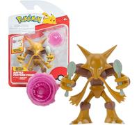 Pokémon Alakazam Battle Feature Figure - 4.5-Inch Alakazam Battle Ready Figure with Psychic Blast Accessory