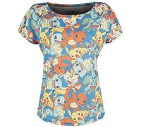 Pokemon Allover Girls Shirt Blue S