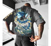 Pokémon Animation Derivatives Gyarados Printing Men's and Women's Summer Fashion Street T-shirt Hoodie Shorts and Sweatpants 3