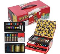 Pokemon Art Set for Kids | 52-Piece Colouring Stationery Suitcase with Markers, Crayons, Pencils & More | Pokemon Creative Art Briefcase for Drawing & Coloring Fun