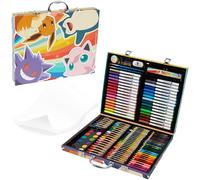Pokemon Art Supplies Set with Colouring Pencils Felt Tip Pens Watercolour Paints Wax Crayons for Drawing Painting Set Pikachu Travel Art Set Anime Gifts (Multi)
