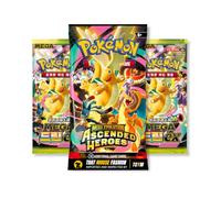 Pokemon Ascended Heros Mixed Language Booster Pack Bundle - 1 English Ascended Heros Booster Pack + 2 Korean Mega Dream Ex Packs Imported by That Mouse Fashion