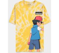 Pokémon - Ash and Pikachu - Digital Printed Men's Short Sleeved T-shirt Yellow