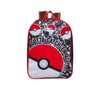 Pokémon Backpack for Boys and Girls, Pokéball 'Gotta Catch 'Em All' School Bag, Kids Rucksack for Back to School (Black/Red)