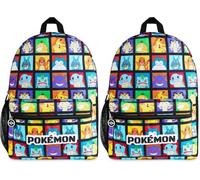 Pokemon Backpack for Kids Teenagers Pikachu Rucksack School Bag Gamer Daypack Travel Bag for Days Out PE Sports Anime Gifts (Multi) (Pack of 2)