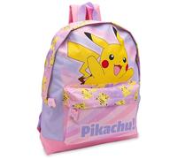 Pokemon Backpack Kids School Bag Childrens Rucksack Girls Pikachu Print Pink