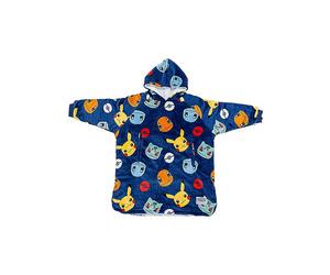 Pokemon Badges Hugzee - Wearable Hooded Fleece Blanket Multi