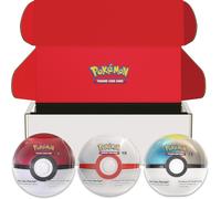 Pokémon TCG: Poké Ball Tin Bundle-Poké Ball, Premier Ball & Moon Ball (9 Pokémon TCG Booster Packs & 7 Sticker Sheets)