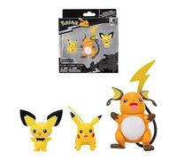 Pokémon Bandai Evolution Pack Pichu, Pikachu & Raichu - Pichu Figure 5 cm + Pikachu Figure 8 cm + Raichu Figure 10 cm - JW2778