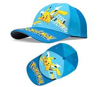 Pokémon Baseball Cap for Kids - Blue Adjustable Cotton Hat for Boys & Girls Ages 3-6 - Toddler Sun Hat with Velcro Strap - Cartoon Character Cap for Outdoor, Travel, and Summer Activities