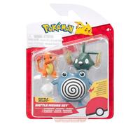 Pokémon Battle Figure 3 Pack - Features 2-Inch Charmander and Trubbish and 3-Inch Poliwhirl Battle Figures