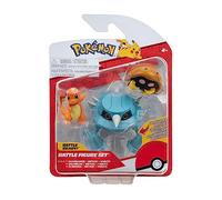 Pokémon 3 Pack-Features 2, Charmander and 3-Inch Stand Battle Figures, Kabuto, Glumanda, Metang