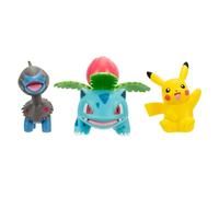 Pokémon Battle Figure 3 Pack - Features 2-Inch Pikachu and Deino plus 3-Inch Ivysaur Battle Figures