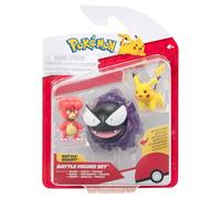 Pokémon Battle Figure 3 Pack - Features 2-Inch Pikachu and Magby and 3-Inch Gastly Battle Figures