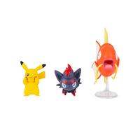 Pokémon Battle Figure 3-Pack – Pikachu, Zorua & Magikarp – 2-inch/3-inch Figures