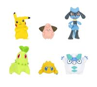 Pokémon Battle Figure 6 Pack - Features 2-Inch Pikachu, Joltik, Galarian Darumaka, Riolu, Chikorita and Cleffa Battle Figures